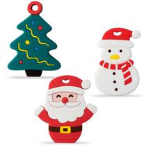 Teether 2ooya Christmas, 3 peças de silicone, boneco de neve, Santa Tree