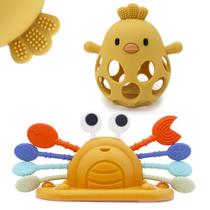 Teether Toys CuddleCubs Creations Silicone Suction Yellow Teether Toys CuddleCubs Creations Silicone Suction Yellow