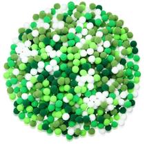 Tegeme 2000 unidades de pompons artesanais variados verdes de 1 cm