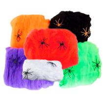 Teia de Aranha Artificial Colorida Decoração de Halloween Teia de Aranha Artificial Colorida Decoração de Halloween