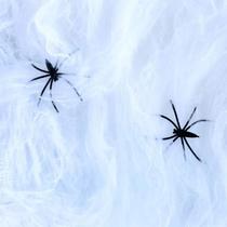 Teia de Aranha Branca com Aranhas Decoração Halloween Teia de Aranha Branca com Aranhas Decoração Halloween