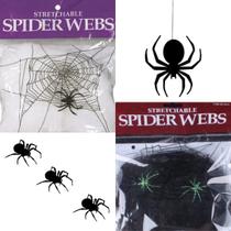 Teia de Aranha Branca e Preta Kit Teia Halloween Decorativa c/2 uni Decoracao para Festa Tematica Dia das Bruxas Teia de Aranha Branca e Preta Kit Teia Halloween Decorativa c/2 uni Decoracao para Festa Tematica Dia das Bruxas