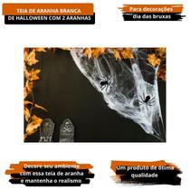 Teia de Aranha Halloween Branca 20g com 2 Aranhas Inclusas - 7LOBOS