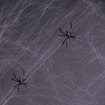 Teia De Aranha Halloween Branca com 2 Aranhas Teia De Aranha Halloween Branca com 2 Aranhas