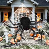 Teia de aranha inflável de Halloween RJVW 102x508cm Spider 20g Web