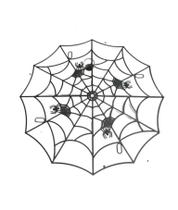 Teia De Aranha Montável Decorativa Em Plástico 62Cm