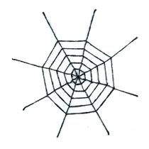 Teia decorativa grande preta 180cm - halloween