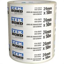 Tek Fita Crepe Bond 24Mm X 50Mt - Kit C/5 Rl Tek Fita Crepe Bond 24Mm X 50Mt - Kit C/5 Rl