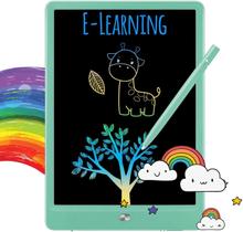 TEKFUN LCD Writing Tablet Doodle Pad for Kids, 10inch Rainbow Drawing Board Doodle Board Educational Learning Toys for 3 4 5 5 6 Year Boys Girls Birthday Gift (Verde)