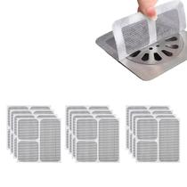 Tela Adesiva Protetor Ralo Kit 3 Uni 10X10 Banheiro Lavabo Box Anti Inseto Barata Escorpiao Mosca Cabelo Protecao