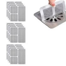Tela Adesiva Protetor Ralo Kit 3 Uni 10X10 Banheiro Lavabo Box Anti Inseto Escorpiao Barata Mosca Cabelo Protecao