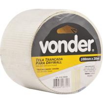 Tela Adesiva Trancada Fibra Vidro 100mmx20m Drywall Vonder Tela Adesiva Trancada Fibra Vidro 100mmx20m Drywall Vonder