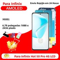 Tela AMOLED LCD De 6,78” Para Infinix Hot 50 pro 4G Com Digitalizador Touch E Aro