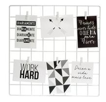 Tela Aramada 40x60 Memory Board + 15 Mini Pregadores Brancos Tela Aramada 40x60 Memory Board + 15 Mini Pregadores Brancos