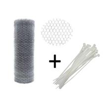 Tela Arame Viveiro 1X20Metros + 40 Abraçadeiras 3,6mmx300mm