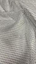 Tela arrastão com strass na cor prata Tela arrastão com strass na cor prata