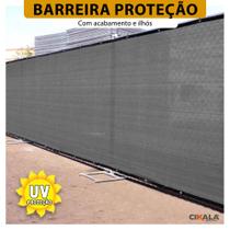 Tela Barreira Privacidade Cinza 25x2 Metros Com Acabamento Cerca de Proteção Shade 200 G/m2