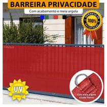 Tela Barreira Privacidade Vermelha 2x1 Metros Com Acabamento Cerca de Proteção Shade 200 G/m2