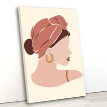 Tela canvas 60x40 ilustração de mulher usando turbante