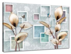 Tela Canvas Floral Copo de Leite 120x80 Horizontal 1 - Crie Life