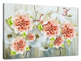 Tela Canvas Floral Desenho de Flores 120x80 Horizontal 4 - Crie Life