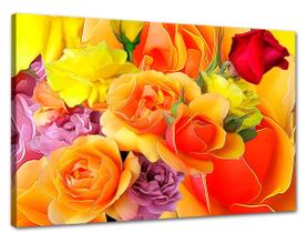 Tela Canvas Floral Desenho de Rosas 120x80 Horizontal 4