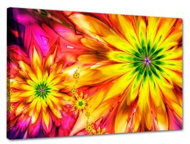 Tela Canvas Floral Flores Abstratas 120x80 Horizontal 1 - Crie Life
