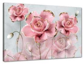 Tela Canvas Floral Rosas 120x80 Horizontal 1 - Crie Life