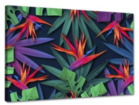 Tela Canvas Folhagem Folhas Tropicais 120x80 Horizontal 83