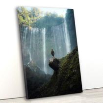 Tela canvas vert 60x40 cachoeira em árvores - Crie Life