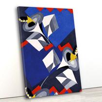 Tela canvas vert 80x55 ilustração abstrata com fundo azul e cinza