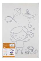 Tela Chassis Sp. Pinus Riscada 20x30 Menino Souza & Cia