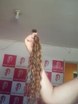 Tela costurada ponto americano cabelo humano cacheado morena iluminada 50cm Tela costurada ponto americano cabelo humano cacheado morena iluminada 50cm