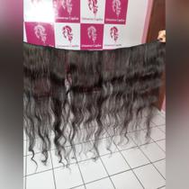 Tela costurada ponto americano cabelo humano liso ondulado 65cm