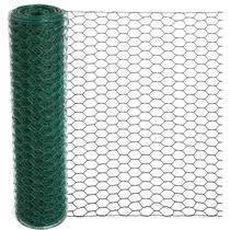 Tela de arame galvanizado para galinhas Mklsit 40 x 800 cm com revestimento de PVC verde
