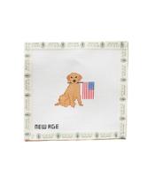 Tela de bordado em ponto cruz Patriótico Golden Retriever kitado 6 x 6 cm Tela de bordado em ponto cruz Patriótico Golden Retriever kitado 6 x 6 cm