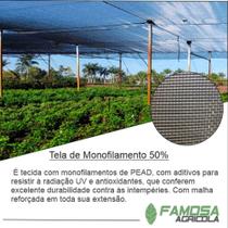 Tela de monofilamento sombreamento 50% medida de 3X13