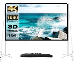 Tela de projeção AODIOU portátil de 100 polegadas ao ar livre 16:9 4K HD