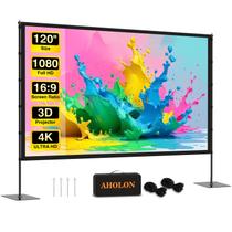 Tela de projetor AHOLON 120 polegadas 16:9 4K HD com suporte e bolsa Tela de projetor AHOLON 120 polegadas 16:9 4K HD com suporte e bolsa