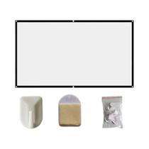 Tela De Projetor Dobrável 16:9 De 60-150 Polegadas, Portátil, Alta Densidade, Branca, Suave, HD Para