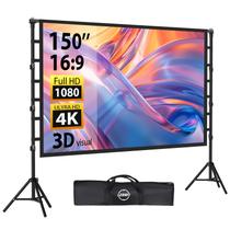 Tela de projetor externa LEORFI portátil de 150 polegadas com suporte