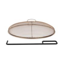 Tela de Proteção e Ferramenta para Fogueira TIKI 46cm Metal Dourado e Preto