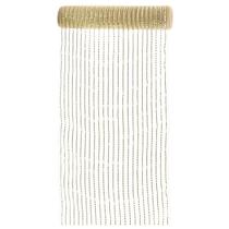 Tela decorativa bege com dourado 25x500