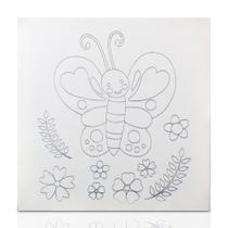 Tela Desenhada de Borboleta Riscada 30x30cm Souza Tela Desenhada de Borboleta Riscada 30x30cm Souza
