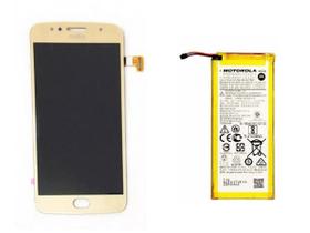 Tela Display Lcd Touch Para Moto G5s Dourado + Bateria + Cola