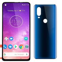 Tela Display Lcd Touch Para Moto One Vison + Tampa Azul