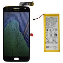 Tela Display Lcd Touch Sem Aro Moto G5 Plus Xt1683 Preto + Bateria Hg40