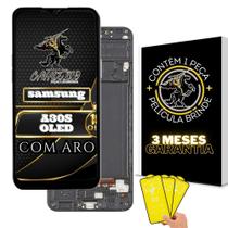 Tela Display Samsung A30s 100% OLED Com Aro + Película De Brinde