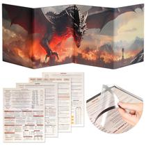Tela DM Grajar DND 5e personalizável com 4 painéis A4 com bolsos