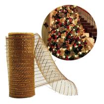 Tela Fita de Malha Decorativa Tule Natal Laços 25cm x 5mts